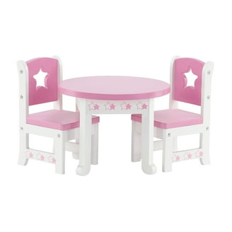 ピンク＆ホワイト♡ヴィンテージ Tinドール or チャイルドチェア KidKraft Wooden Lil' Doll Table & Chair Set for 18-Inch Dolls