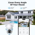thumbnail image 3 of Security Cameras Wireless Outdoor WiFi, Solar Battery Surveillance Cameras, 360° View, Human Detection, Night Vision, 2-Way Audio, Real-Time Alerts, Waterproof, SD/Cloud Storage White, 3 of 9