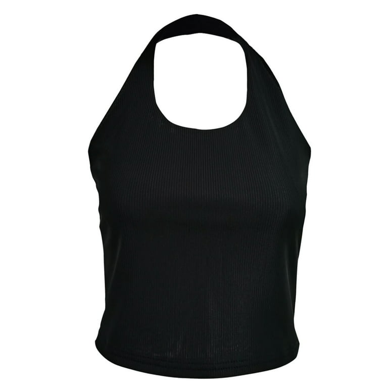Zelos Women's Tank Top EXERCISE FOR EXTRA FRIES Tie Side Solid Black Size XS