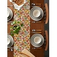thumbnail image 5 of Thanksgiving Maple Leaves Burlap Cotton Table Runner 13x60 Inches Long, Fall Orange Country Plants Farmhouse Table Runners, Outdoor Dining Tablecloths Decor for Baby Shower/Party/Wedding, 5 of 6