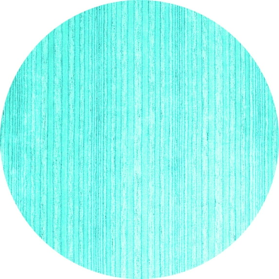 Ahgly Company Indoor Round Abstract Turquoise Blue Contemporary Area Rugs, 5' Round