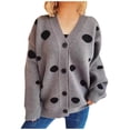 thumbnail image 2 of Hot6sl Womens Knitted Cardigan Sweater Jacket V-neck Sweater, 2 of 6