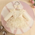 thumbnail image 7 of Staki Preemie Newborn Baby Girl Lace Romper Infant Fall Winter Flower Tulle Dress Party Gifts Newborn Photography Outfits 0-18M,0-3 Months, 7 of 7