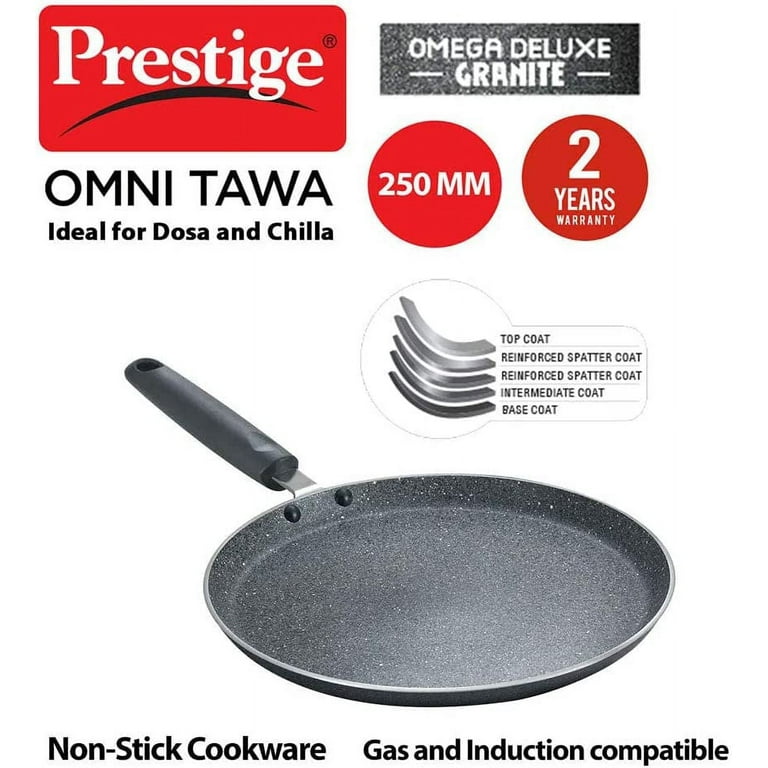 Prestige 250mm Omega Deluxe Granite Omni Non-Stick Dosa Tava/Griddle, 10