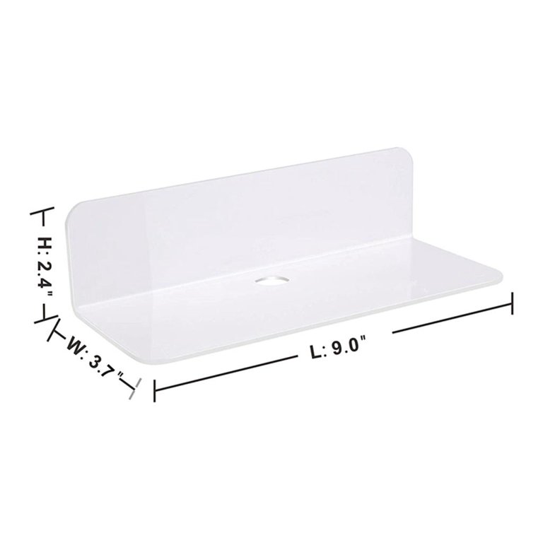 1pc Acrylic Floating Shelf Adhesive Wall Shelf, Floating Shelves Expand Wall Space for Living Room, Bathroom, Gaming Room, Office, Size: 4