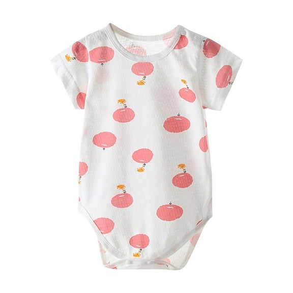 Kovlvoll Summer Clothes for Baby Boy Girl Cute Printing Crewneck Short Sleeve Jumpsuit Newborn Cotton Thin Romper