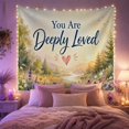 thumbnail image 2 of You Are Deeply Loved Quote Over Wildflower Valley, Romantic Watercolor for Quote Lovers, Floral Wall Art, Valentine's Day Gift, Tapestry Wall Hanging for Bedroom and Living Room, 2 of 7