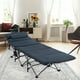 thumbnail image 3 of Costway Cama de camping plegable de viaje, cama con bolsa de transporte, colchón y almohada extraíbles, cama de camping portátil y duradera, tumbona plegable para adultos, azul/gris., 3 of 3