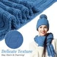 thumbnail image 4 of Hat Gloves Scarf Set Women Winter Knit Beanie Hat+Touchscreen Gloves+Long Scarve 3 in 1 Set Gift for Women Girls three-piece set, 4 of 8