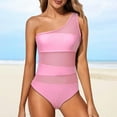 thumbnail image 2 of One Piece Swimsuit Women Slanted Shoulder Hollow 1 Piece Swimsuit, 2 of 7