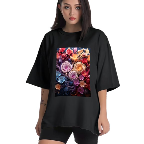 Plus Size Shirt for Women Black Tops for Women Short Sleeves Shirt for Women Valentine's Day (30) T Shirt Crewneck Shirt for Women XS