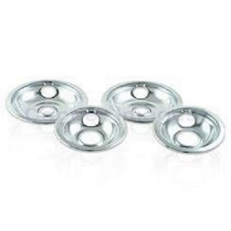 Chrome Drip Pan Kit Whirlpool range 814078 (contains 2- 6'' pans and 2 - 8'' pans)