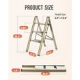 thumbnail image 4 of 3 Step Ladder, Foldable Step Stool, Aluminum Lightweight Ladder for Home Kitchen Closet, Anti-Slip Pedals, Ease of Folding, Portable, 300lbs Capacity - Gold, 4 of 10