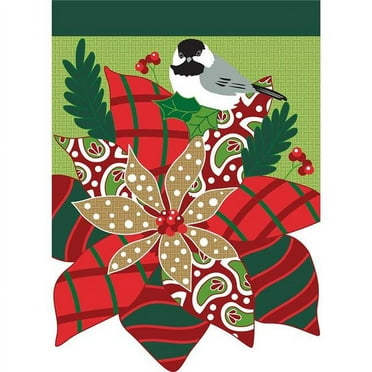 Magnolia Garden Flags 1477 13 x 18 in. Poinsettia Christmas Burlap Garden Flag