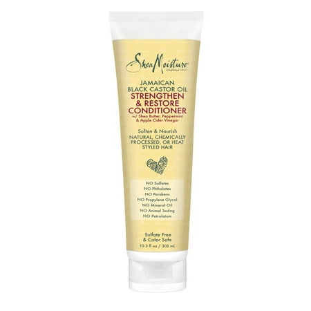 SheaMoisture Jamaican Black Castor Oil Strengthen & Restore Conditioner, 10.3 (Best Conditioner For Black Relaxed Hair)