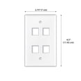 thumbnail image 2 of WIRESTER 4-Port Wall Plate for Keystone Jacks Modular Inserts Ethernet Cable, Vintage Botanical Flowers Plants Teal, 2 of 6