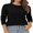 Black, variant on QUALFORT Women’s Crew Neck Pullover Sweater, Soft Lightweight Long Sleeve Knit Top, Solid Color Casual Sweater, Mustard Yellow M