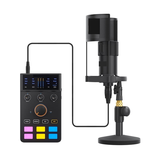 AD Sound Card Kit With Voice Changer USB Interface External Mic Adapter Soundcard Mixer ,Easy to Use