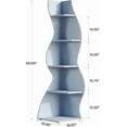 thumbnail image 2 of Tribesigns Wavy Corner Shelf, Modern 5-Tier Bookshelf Bookcase with Curvy Shape, Unique Plant Stand Display Rack for Living Room Small Space (Blue), 2 of 7