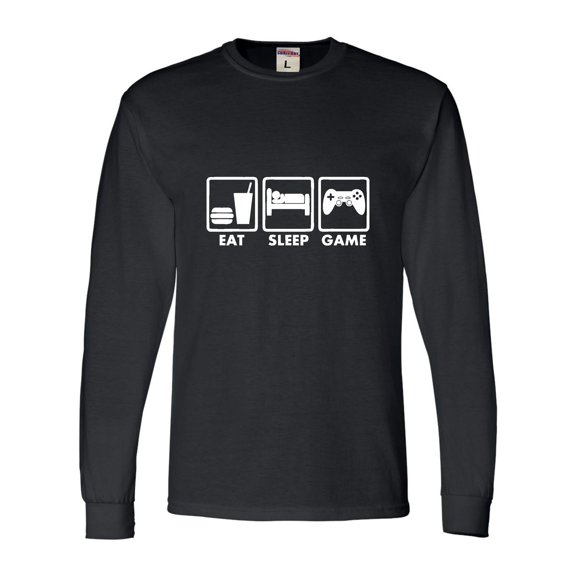 Adult Eat Sleep Game Funny Gamers Gaming Long Sleeve T-Shirt