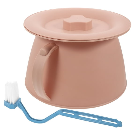 LEORX Bedside Urinal Pot Plastic Portable Toilet Easy Cleaning Home Use 1 Set