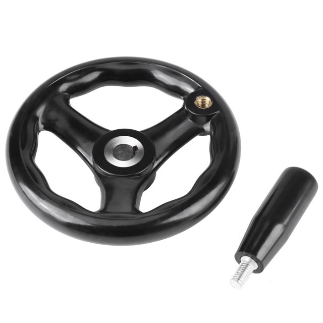 1 Pce 12*125mm Roue à Main Ronde Noire à 3 Rayons pour Machine à Fraiser