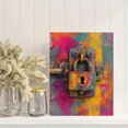 thumbnail image 2 of Colorful Door Hardware Canvas Print Cafe Hallway Home Wall Art Decor, 2 of 8
