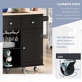 thumbnail image 6 of JESTOP Kitchen Island Cart with Power Outlet, Wood Drop-Leaf Top and Wine Rack, Rolling Mobile Kitchen Island on 5 Wheels with Adjustable Shelves, Storage Cabinet, and Drawers, 39.8 Inch Width, 6 of 8