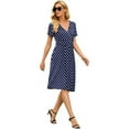 thumbnail image 6 of PPYOUNG Women's Summer Casual Short Sleeve V-Neck Short Party Dress with Pockets, 6 of 8