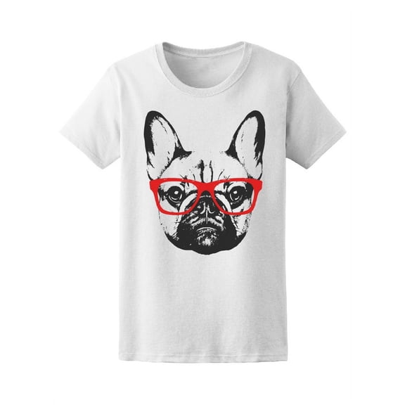 Glasses French Bulldog  T-Shirt Women -Image by Shutterstock, Female Medium