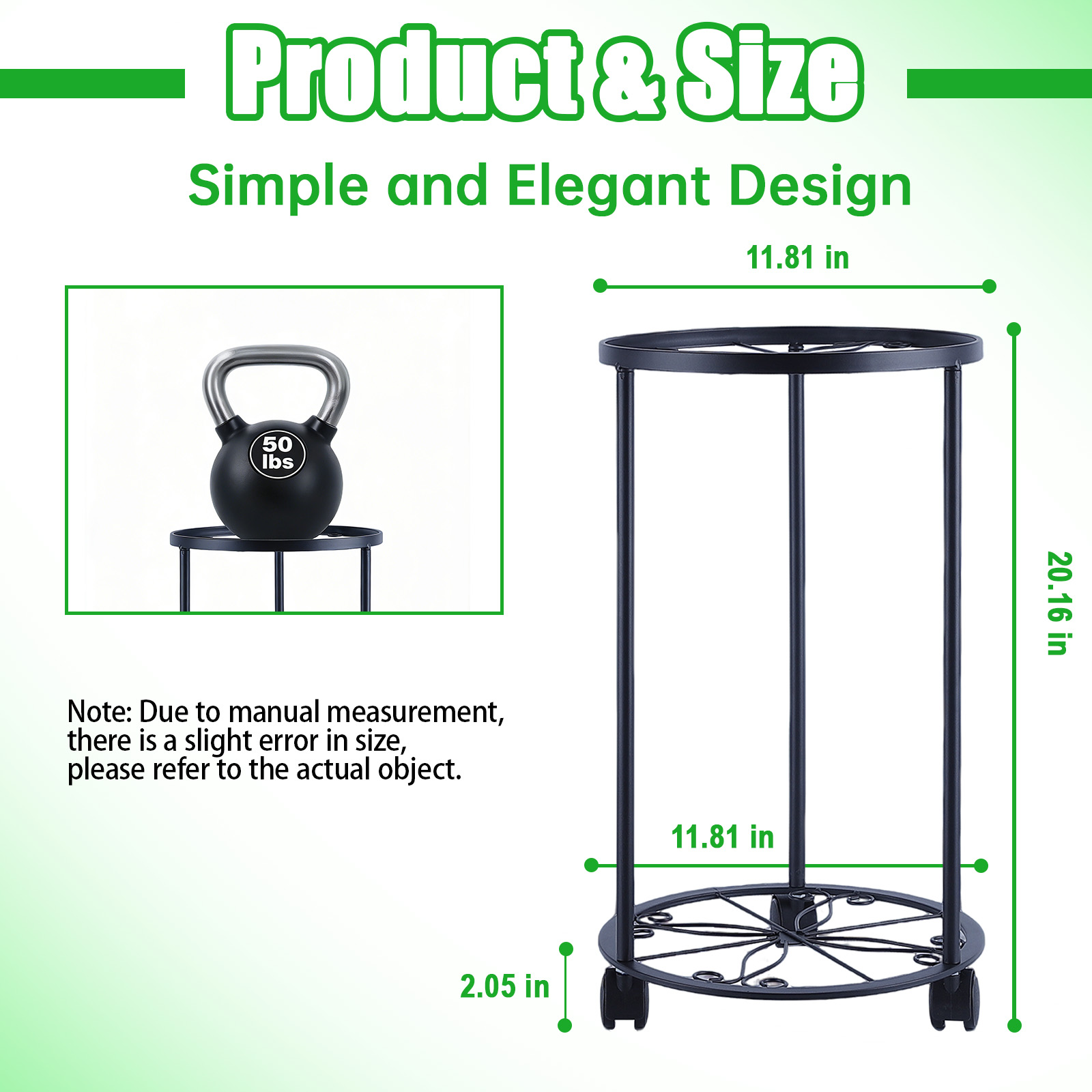 Foukus 2-Tier Metal Plant Stand with Lockable Wheels photo 6