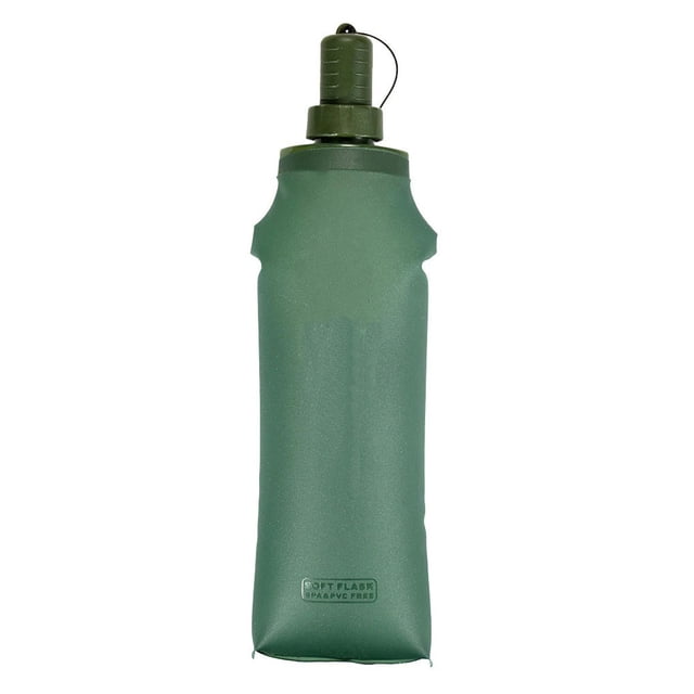 Wosthever Botella de agua recargable, plegable, Flexible, bolsa lavable, actividad exterior, correr, acampar, viajar, ciclismo, botellas Ropa Deportiva, Zapatos Verde 500ml Wosthever OD022329-02