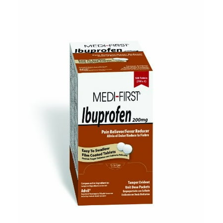 Ibuprofen 250 packets of 2, Pain Reliever Medi-First - 500 (Best Way To Stop Menstrual Cramps)