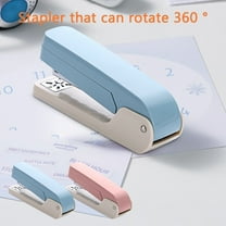 Rotating Stapler Metal Plastic Construction | 360° Rotating Design | Heavy-Duty, Labor-Saving | Sky Blue | 25 Sheet Capacity | Fits Standard 1/4 Inch Staples | Compact 5.90x2.55x1.57 in | Versatile
