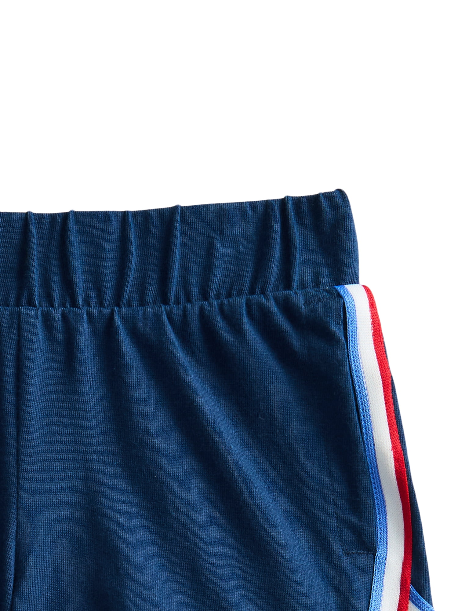 Wonder Nation Girls Dolphin Shorts with Contrast Stripes, Sizes 4-18 & Plus