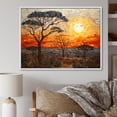 thumbnail image 2 of Designart "Savannah Sunset in African Safari Palette I" Extra Large Geometric Framed Wall Art - Bohemian Yellow Boho Mosaic Entryway Framed Wall Art, 2 of 7
