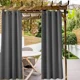 thumbnail image 1 of Cortina exterior impermeable 2 piezas con ojales resistente a la intemperie gris oscuro 132*213cm, 1 of 7