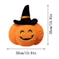 thumbnail image 3 of Euahivb Halloween Pumpkin Decorative Pillow 13.8 x 13.8 Inch Plush Stuffed Toy with Black Wizard Hat for Kids Room Living Room Couch Spooky Holiday Decor, 3 of 7