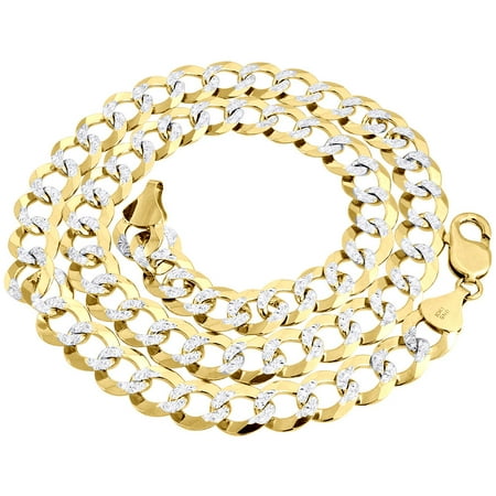 Jewelry For Less Real 10k Yellow Gold Solid Diamond Cut Cuban Link Jewelry For Less Real 10k Yellow Gold Solid Diamond Cut Cuban Link Chain 11 50mm Necklace 22