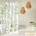 thumbnail image 5 of Floral Stall Shower Curtain, Green Leaves Flower Small Dorm Bathroom Curtain, Elegantly Bloom Lush Blossom Plant Narrow Shower Curtain for Bathroom Set with 6 Hooks, Yellow 36Wx72L, 5 of 6