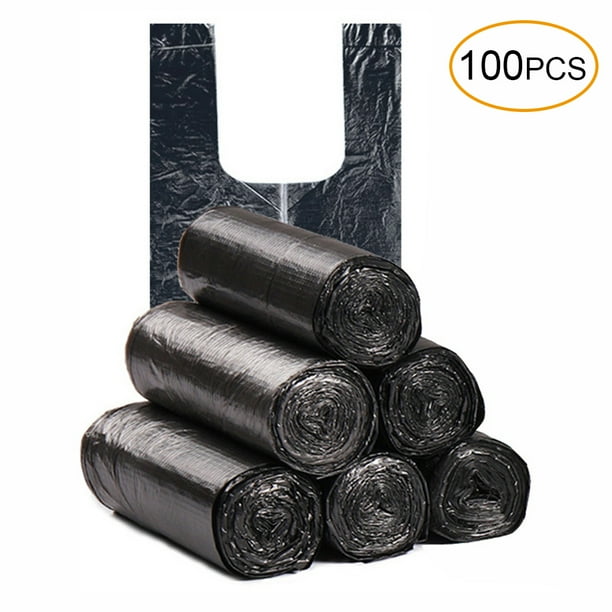 Disposable Thickened Garbage Bag with Handle Tie 100 Pcs Portable