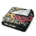 thumbnail image 3 of ZNDUO Lightweight Microfiber Bed Blanket, Ice Cream Skull Print Art Pattern Super Soft Flannel Cozy Throw Blankets, 50"x40", 3 of 8