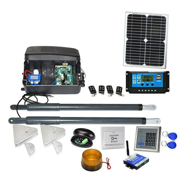 Solar System Driveway Electric 12VDC Linear Actuator 200kg Engine Motor System Automatic GSM Swing Gate Opener 2 Keyfobs ,Easy to Install