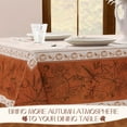thumbnail image 4 of AUR Fall Rectangle Tablecloth 52 x 70 Inch, Thanksgiving Autumn Harvest Maple Table Cloth, Stain Resistant Washable Table Cover for Dining, Party, Holiday Decor - Orange and Beige, 4 of 13