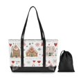 thumbnail image 7 of FORMRS Canvas Laptop Tote Bag for Women with 15.6" Computer Compartments Shoulder Handbag, Red Nordic Christmas House, 7 of 7