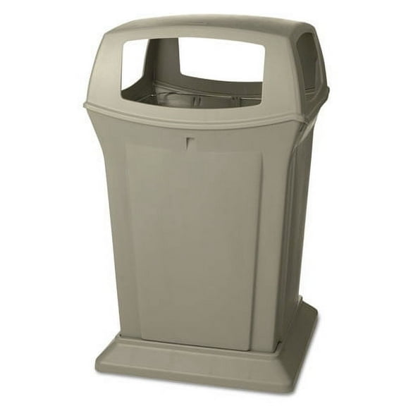 Rubbermaid Ranger® 4 Opening Outdoor Trash Can, 45 Gallon, Beige