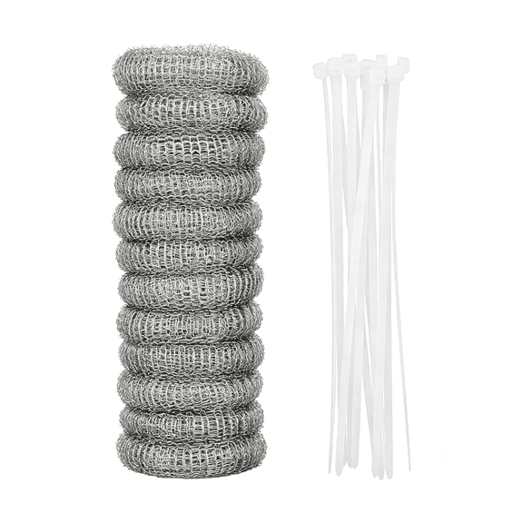CCOCC Stainless Steel Washing Machine Lint Snare Traps, 12 Pcs Washer Hose Lint Traps with 12 Pcs Cable Ties, Laundry Mesh Washer Sink Drain Hose Screen Filter