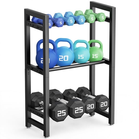 Soporte para pesas ajustable de 3 niveles para mancuernas para gimnasio en casa