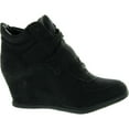 thumbnail image 2 of Top Moda Women's High Top Strap Shoes, Round Toe Black, Size 8, 2 of 4
