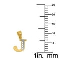 thumbnail image 2 of Precious Stars 14k Two-tone Gold Diamond-cut Initial Letter 'J' Pendant, 2 of 4